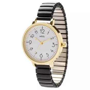 [Fieldwork] Women s Watch Analog Bellows Belt Stainless Steel Black Marle YM118-5