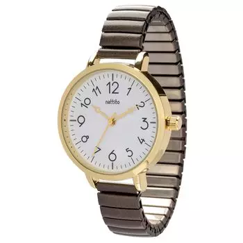 [Fieldwork] Women s Watch Analog Bellows Belt Stainless Steel Dark Brown Marle YM118-4