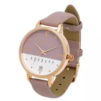 [Fieldwork] Women s Watch Analog Leather Strap Calendar Day of the Week Date Display Purple Dario GY079-2