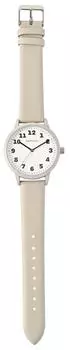 [Fieldwork] Women s Watch Analog Leather Strap Simple Easy to See Alamo Gray ST293-2