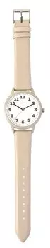 [Fieldwork] Women s Watch Analog Leather Strap Simple Easy to See Alamo Beige ST293-3