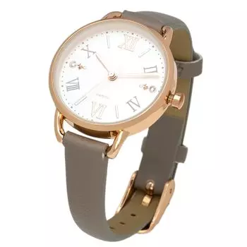[Fieldwork] Women s Watch Analog Leather Strap Dial Stone Elegant Gray Lassie JN010-5 Gray