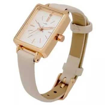 [Fieldwork] Women s Watch Analog Leather Strap White GY075-1