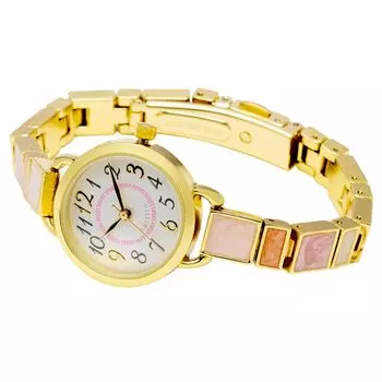 [Fieldwork] Women s Watch Analog Metal Band Nickel Free Pink NF Deer YM089-2
