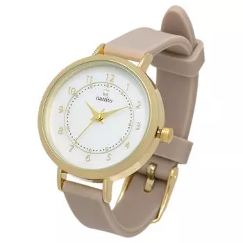 [Fieldwork] Women s Watch Analog Silicone Belt Once Beige YM114-3