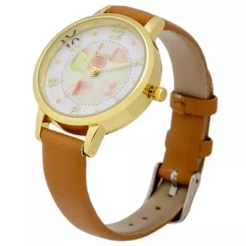 [Fieldwork] Women s Watch Analog Splashproof Leather Strap Brown YM105-5