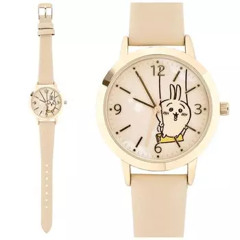 [Fieldwork] Women s Watch Chikawa Analog Leather Strap Leather Watch Rabbit Ivory CKW002-3 Pink