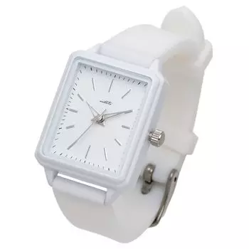 [Fieldwork] Женские часы аналоговые с силиконовым ремешком прямоугольные Tango White JN027-1 белые