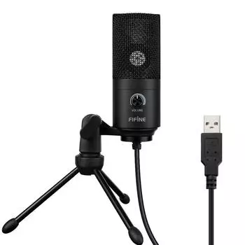 FIFINE USB конденсаторный ПК Интернет-игры Главная Голос Громкость микрофона штатив стойка совместима с черным микрофоном K669B, микрофон, микрофон,