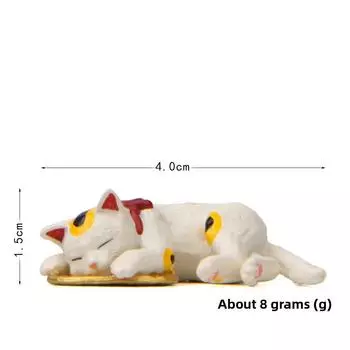 Figurine Sleeping Cat With Resin Material For Micro Garden Decor And Use Gift Floral Pattern