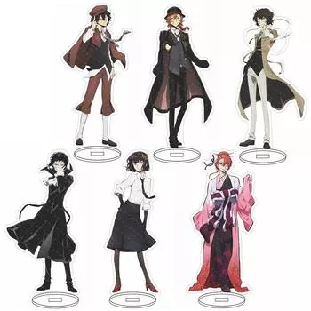 Фигурка Bungo Stray Dogs, акриловая модель на подставке, Накадзима Ацуши Дазай Осаму Эдогава Рампо, изысканный стоячий настольный компьютер