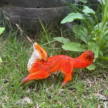 Фигурка лисы из смолы, статуя животного, модель, скульптура, орнамент, игрушка для домашнего офиса, рабочего стола, украшение для дома и улицы, сада, подарок на день рождения