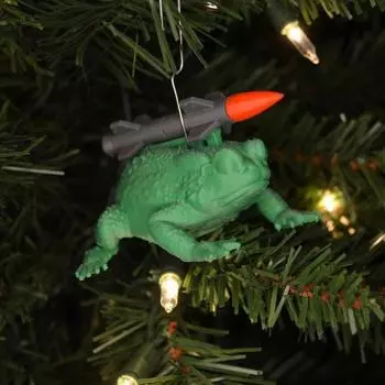 Фигурка лягушки-ракеты, 3D-печатная зеленая лягушка, смоляная статуя, скульптура животного, омела, рождественское подвесное украшение для дома, улицы, сада, двора зелёный