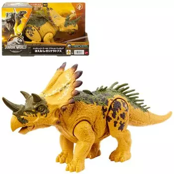 Фигурка Mattel Jurassic World Ревущий Регалицератопс [Общая длина: приблизительно. 33 см] [Возраст от 4 лет] HLP19