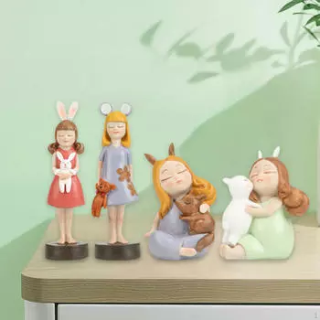 Фигурки для девочек, статуи, ремесла, креативная фигура, настольное украшение, украшение для приборной панели автомобиля 4pcs