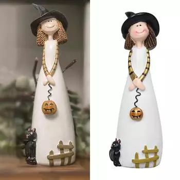 Фигурки ведьм, мультяшная фигурка девушки-ведьмы, модель коллекционных поделок, украшения, 3 стиля, кукольная модель, украшение из смолы на Хэллоуин