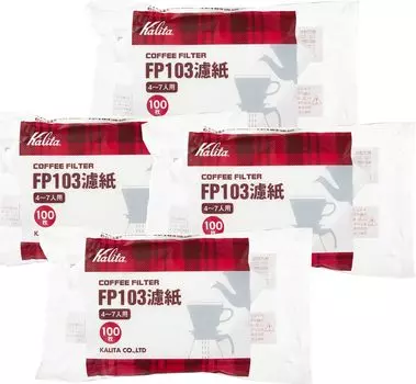 Фильтр для кофе Kalita FP103 Фильтровальная бумага для 4-7 человек 100 Белый Набор из 4 штук, #15085, белый
