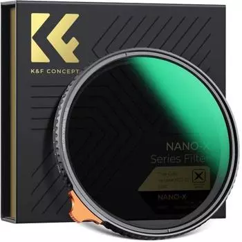 Фильтр переменной нейтральной плотности K&F Concept 67 мм ND2-ND32 TRUE COLOR Может устранять желтый оттенок 28-слойное покрытие с обеих сторон Оптическое стекло Водо- и маслоотталкивающее