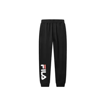 FILA Knit Casual Loose Sports Pants Men Bottoms Black F61M038603A-BK