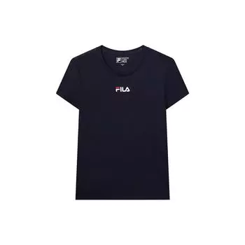 Fila Повседневный спортивный хлопковый пуловер с коротким рукавом футболка женская топы Legend-Blue F51W228154FNV
