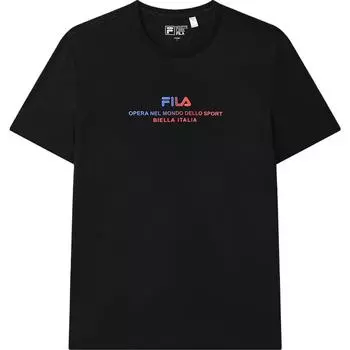 FILA Retro Fashion Round Neck Short Sleeve T-Shirt Men Tops Black F51M328138FBK
