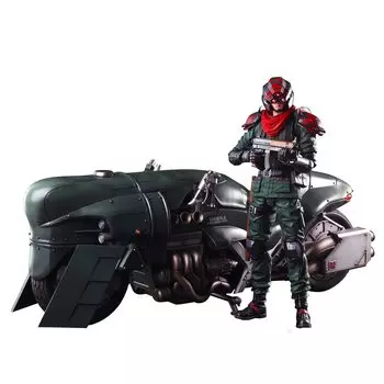 Final Fantasy VII Remake PLAY ARTS Kai Advanced Bike Guard Bike Set, подвижная фигурка из ПВХ, окрашенная