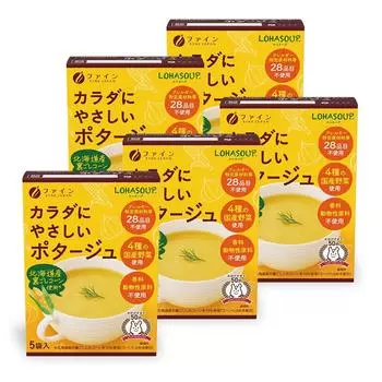 FINE JAPAN потаж Сделано из отечественных овощей и протертой кукурузы Без ароматизаторов Без ингредиентов животного происхождения Сделано в Японии x 5 пакетиков - Благоприятно для тела (5