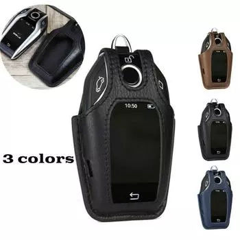 Fine Leather Key Fob Case Cover Bag for 2016 2017 7 Series G11 G12 Display чёрный