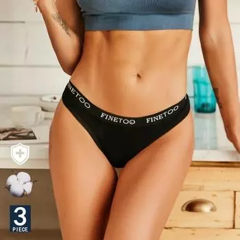 FINETOO, 1 шт., женское хлопковое нижнее белье, трусики, нижнее белье, трусы с надписью, женские 9 однотонных цветов, M-XXL, женские сексуальные трусики, трусы XXL