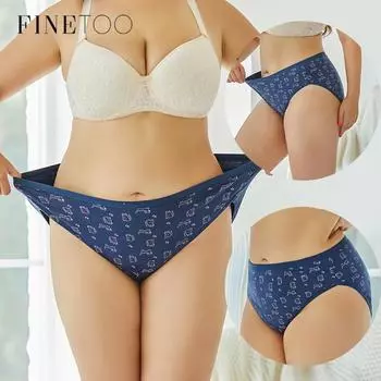 FINETOO 2023, новый стиль, сексуальное женское дышащее хлопковое нижнее белье, бесшовные трусы, женские трусы, большие размеры M-5XL 5XL
