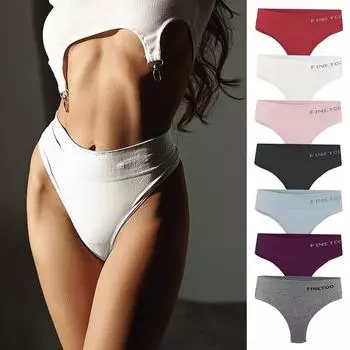 FINETOO бесшовные трусики-стринги женские M-2XL большие размеры стринги нижнее белье сексуальные трусы женские мягкие трусики женское белье 8 цветов XL-2XL белый