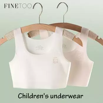 FINETOO Детский жилет Comfort Silk Bra Нижнее белье для детей-подростков Бюстгальтер для девочек M белый