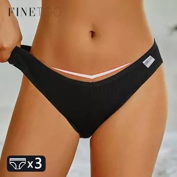 FINETOO модные трусики с V-образной талией, женские хлопковые трусы M-4XL, нижнее белье больших размеров, женские удобные трусы, женские трусики, нижнее белье M