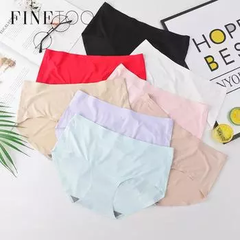 FINETOO женские трусики из ледяного шелка, мягкие трусики больших размеров, женское нижнее белье, 2 шт./компл., нижнее белье M-2XL M
