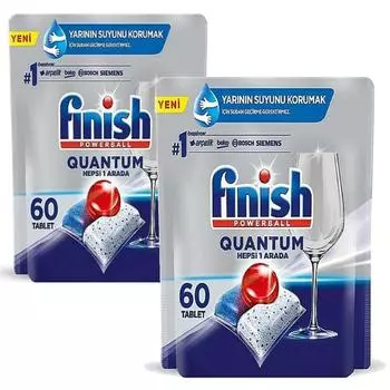 Finish Quantum 60 Капсулы Жидкость для посудомоечной машины - 2 упаковки