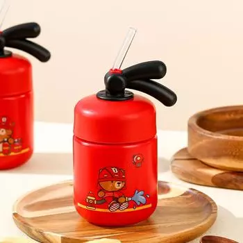Fire Extinguisher Straw Cup, Creative Personalized Ceramic Mug, Drinkware Couple Office Funny Coffee Cups, Drinking Utensils
