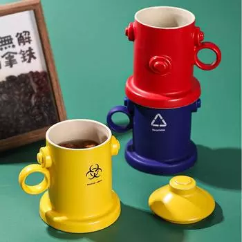 Fire Hydrant Ceramic Cups Ins with High Aesthetic Value, Bizarre Cup, Minimalist Water Cup, Birthday Gift Mug Drinkware 401-500ml