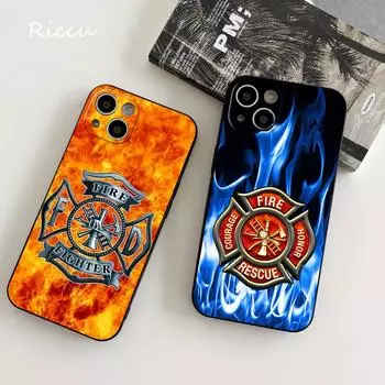 Firefighter Fire Department Fireman Phone Case FOR IPhone 14 11 12 Pro 8 7 Plus X MAX 12 MINI XR XS 13 Covers fishing Silicone iphone XR