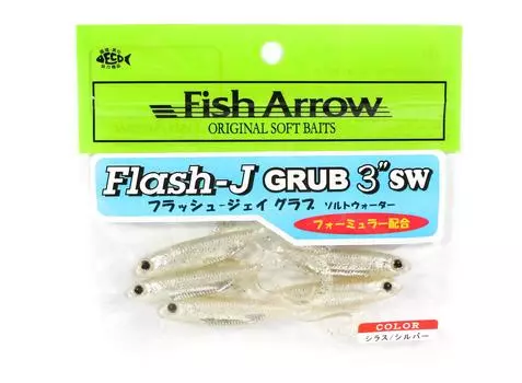 Fish Arrow Мягкая приманка Flash J Grub SW 3 дюйма 5 шт. в упаковке #100 (1551)