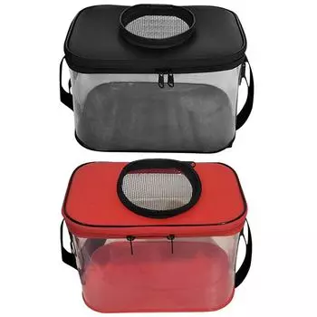 Fish Bucket Portable Skylight Breathable Fish Bucket Transparent EVA Accessories for Fishermen Storage Container Black