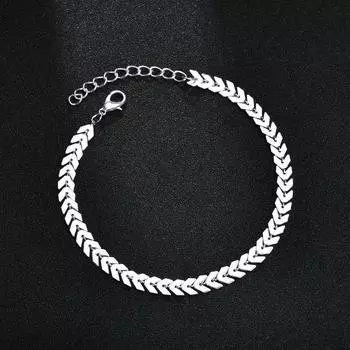 Fishbone Anklet Foot Chain Arrowhead Aircraft Chain Boho Ankle Bracelet Women серебряный