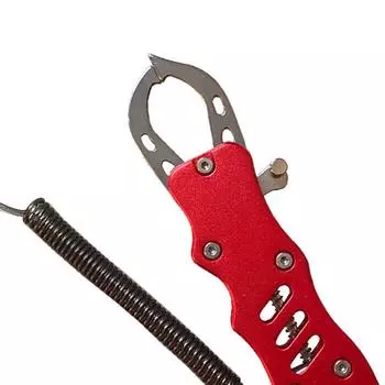 Fishing Pliers Fish Lip Gripper One Hand Operation Fish Gripper Fishing Line Cutter Scissors Fishing Accessories красный