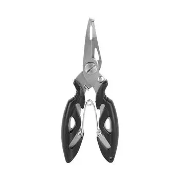 Fishing Pliers Split Ring Scissors Wire Line Cutter Hook Removers Tackle Bag Black