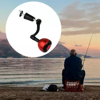 Fishing Reel Handle Ergonomic Grip Repair Modification Tool Single Rocker Arm Tackle for Lake Red and Small
