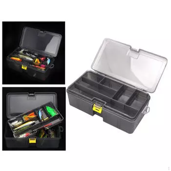 Fishing Tackle Box Double Layer,Multifunctional,Portable with Movable Tray Storage