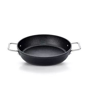 Fissler Double Handed Pot 28 см Adamant Сервировочная сковорода Совместима с газом Духовка Безопасна для сервировки Сковорода с покрытием Сделано в Германии Японский черный огонь/IH чёрный