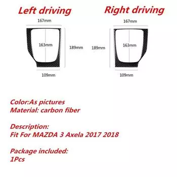 Fit for Mazda 3 Axela 2017 2018 Car Styling Accessorie Carbon Fiber Manual MT Gear Shift Panel Cover Trim 3D Sticker