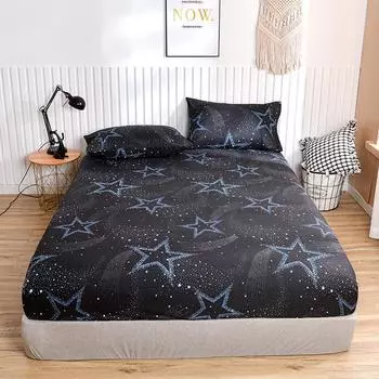 Fitted Sheet Printed Bed Linen Breathable Mattress Protector For Home Soft Bedsheet 90X200Cm Sabanas Para Cama (No Pillowcase) 90x200x25cm 1pc