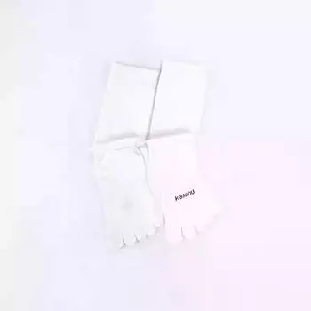 Five-Piece Socks Pure Cotton Yoga Dance Sports Professional Silicone Non-Slip Socks Leak Indoor Tube Warm Autumn and Winter Socks White non-leaking finger Knee Socks