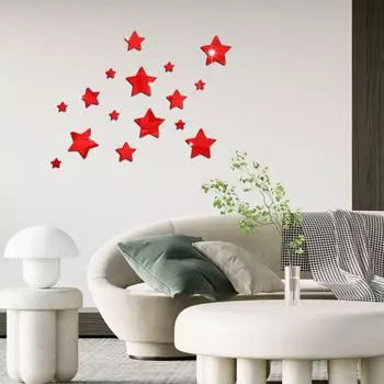 Five-pointed star mirror wall sticker bedroom living room sticker wall decoration children s room layout self-adhesive